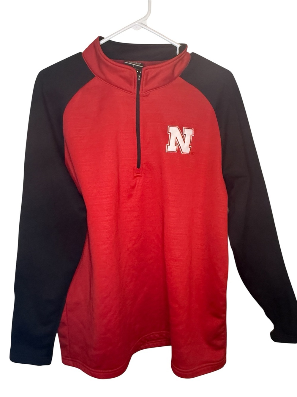 Colosseum Nebraska Cornhuskers 1/4 Zip Fleece Pullover Red Black Men's L